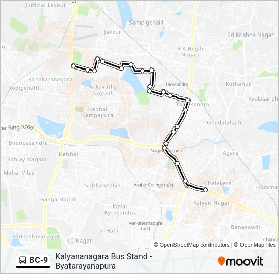 BC-9 Bus Line Map