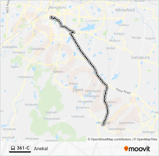 361-C Bus Line Map