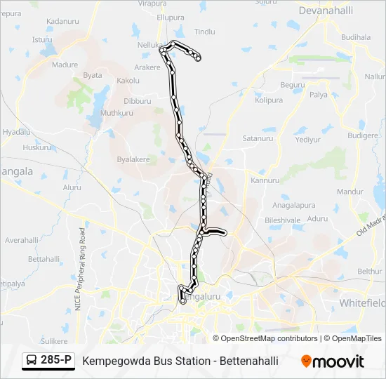 285-P Bus Line Map