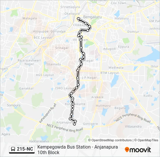 215-NC Bus Line Map