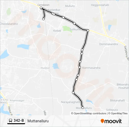 342-B Bus Line Map