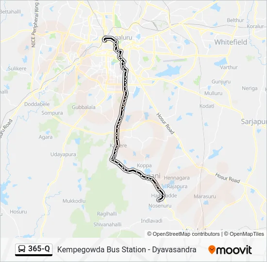 365-Q Bus Line Map