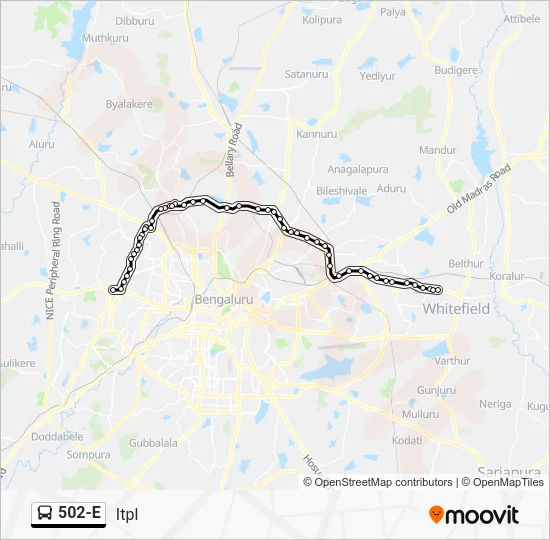 502-E Bus Line Map