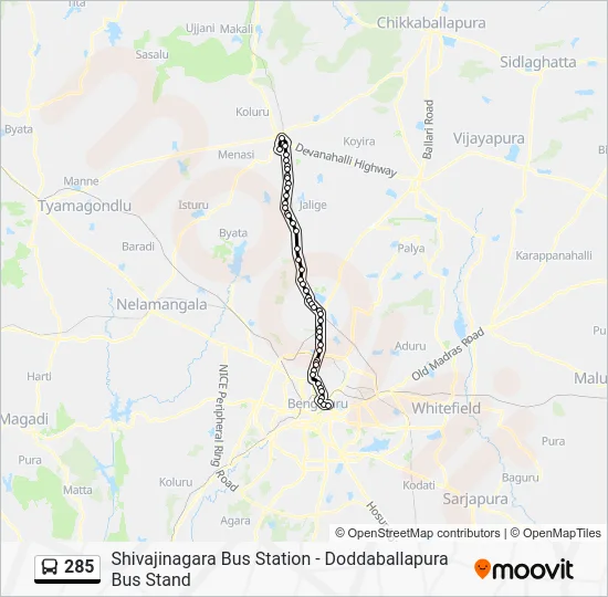 285 Bus Line Map