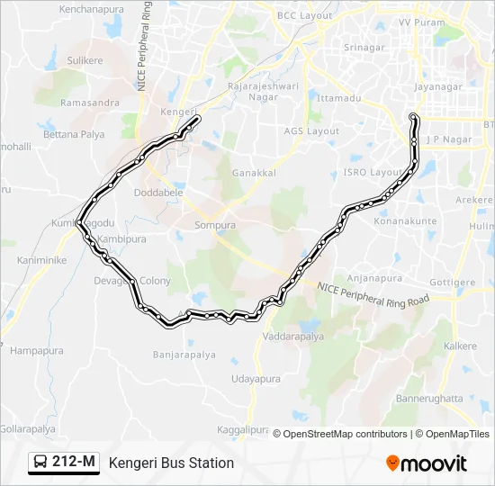 212-M Bus Line Map