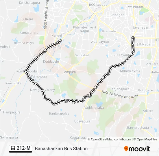 212-M Bus Line Map