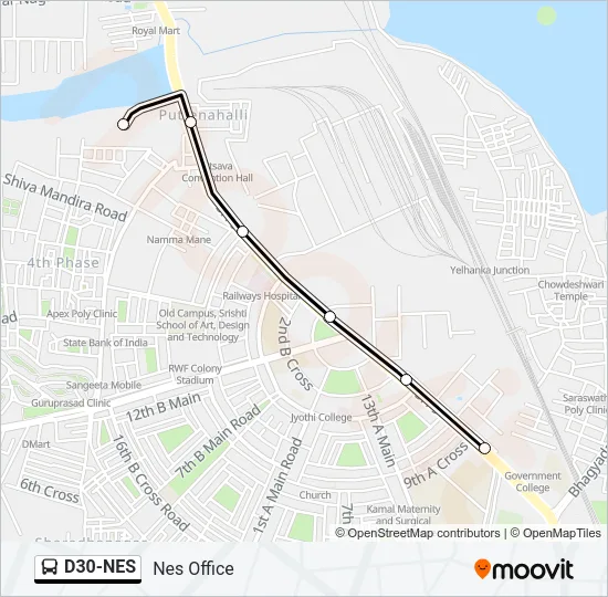 D30-NES Bus Line Map
