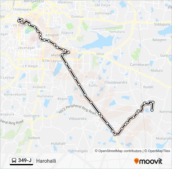 349-J Bus Line Map