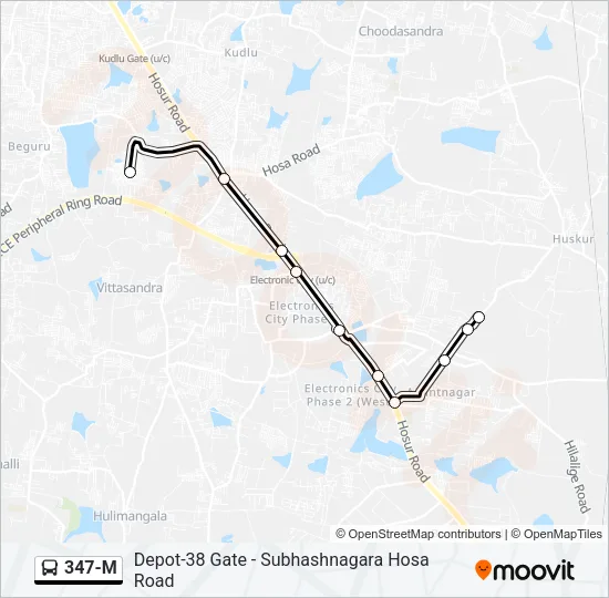 347-M Bus Line Map