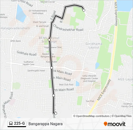 225-G Bus Line Map