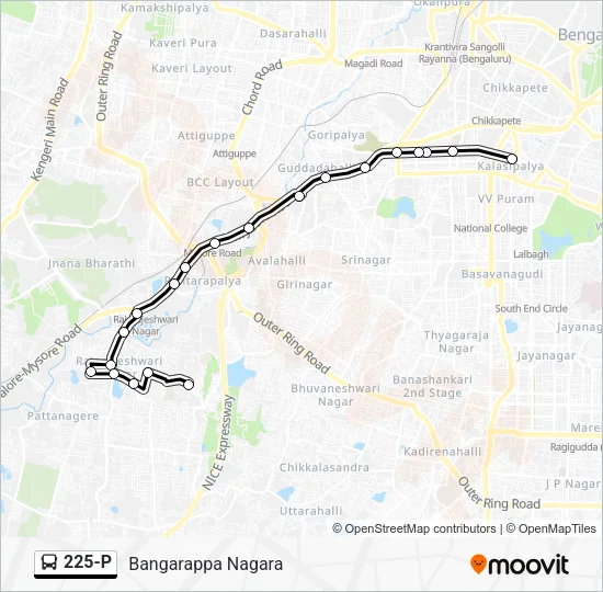 225-P Bus Line Map