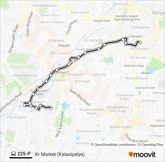 225-P Bus Line Map