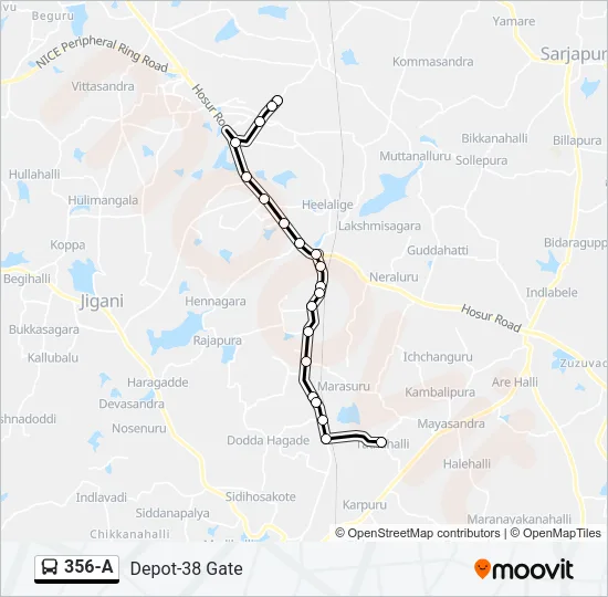 356-A Bus Line Map