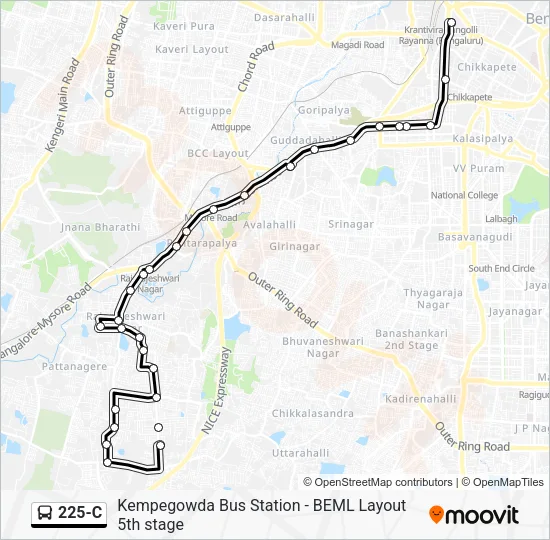 225-C Bus Line Map
