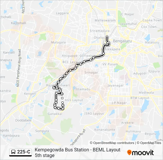 225-C Bus Line Map