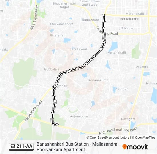 211-AA Bus Line Map