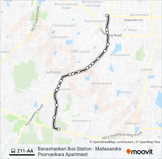211-AA Bus Line Map