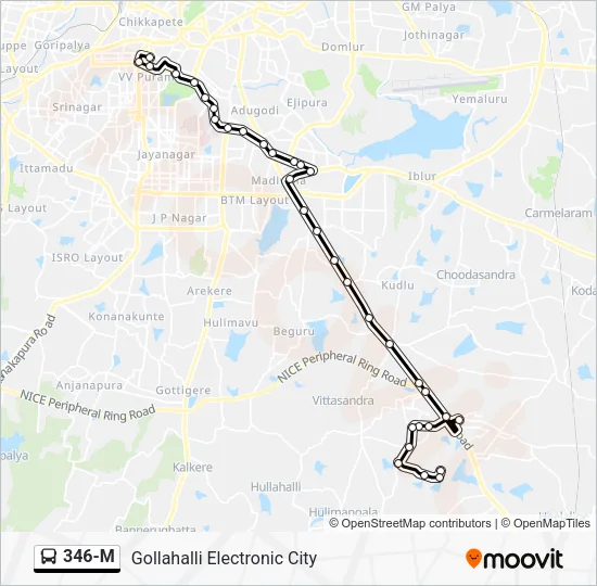 346-M Bus Line Map