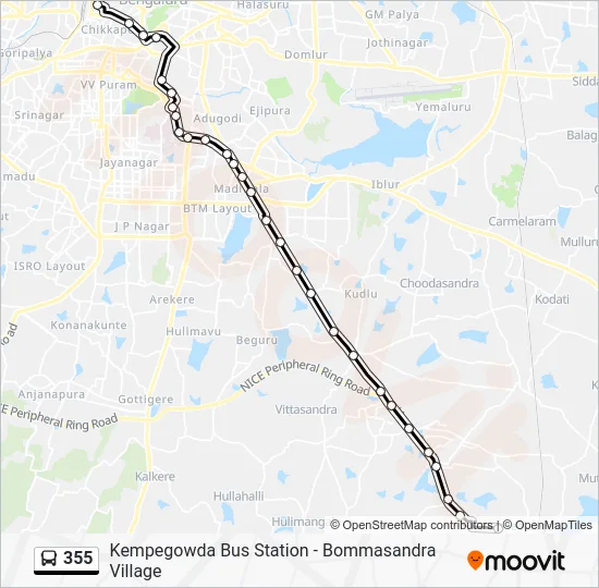355 Bus Line Map