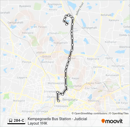 284-C Bus Line Map