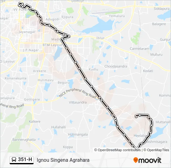 351-H Bus Line Map