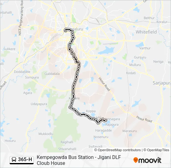365-H Bus Line Map