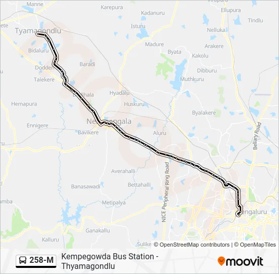 258-M Bus Line Map