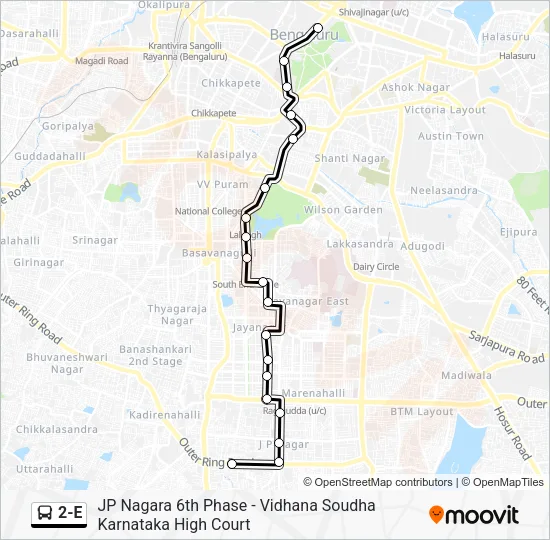 2-E Bus Line Map