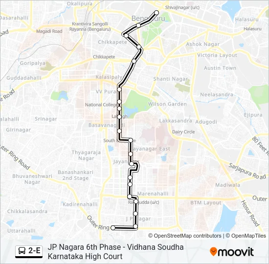 2-E Bus Line Map