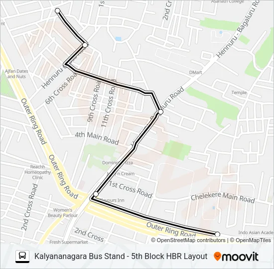 KLNB-HBRL Bus Line Map