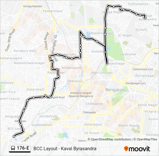 176-E Bus Line Map