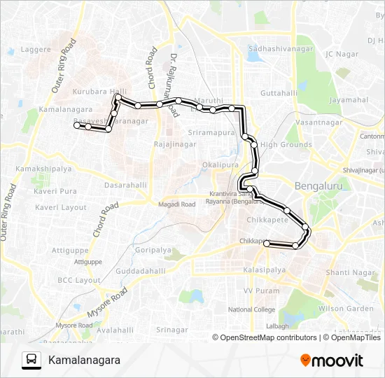 96-E KMT-KNR Bus Line Map