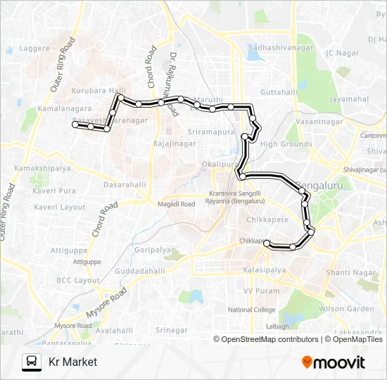 96-E KMT-KNR Bus Line Map