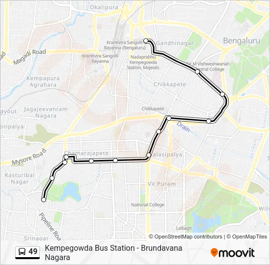 49 Bus Line Map