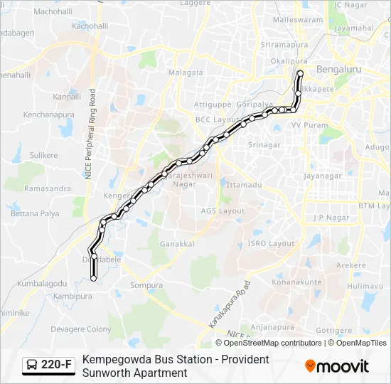 220-F Bus Line Map