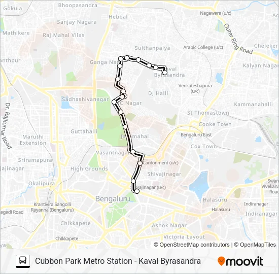 111 CMS-KBR Bus Line Map