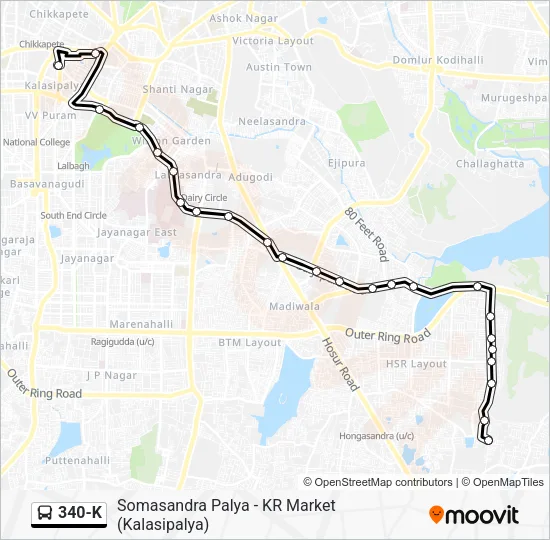 340-K Bus Line Map