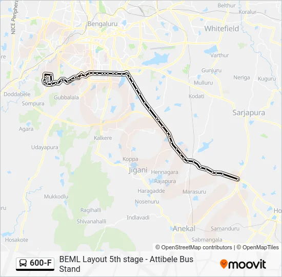 600-F Bus Line Map