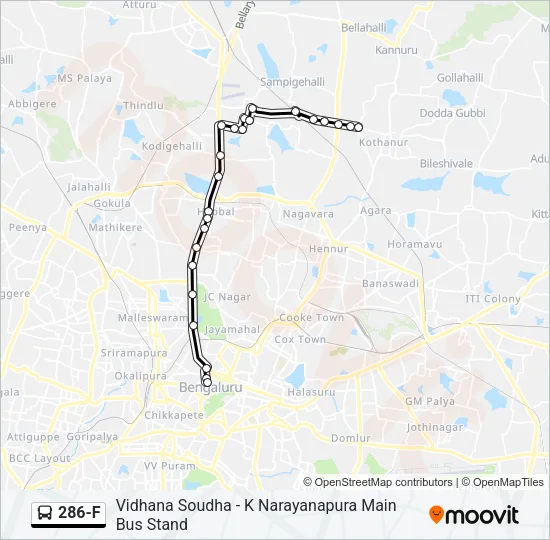 286-F Bus Line Map