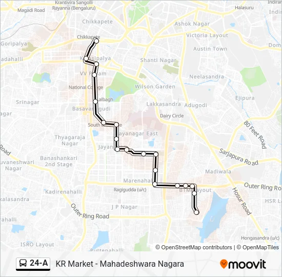 24-A Bus Line Map