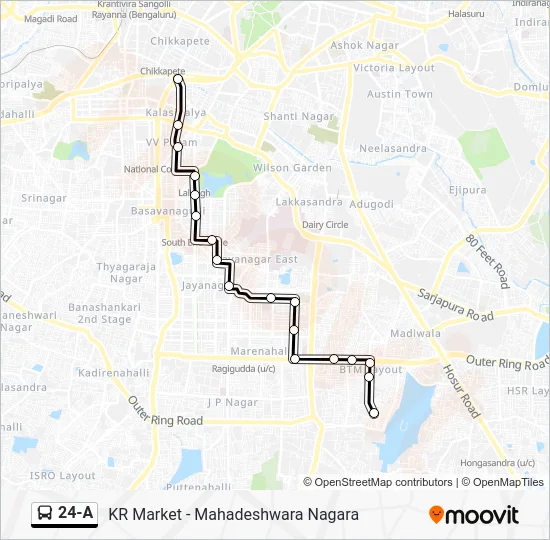 24-A Bus Line Map