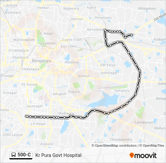 500-C Bus Line Map