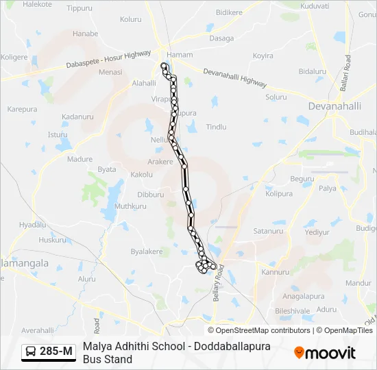 285-M Bus Line Map
