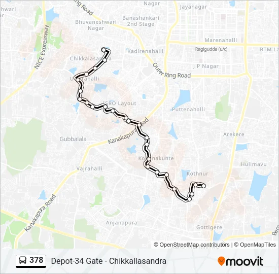 378 Bus Line Map