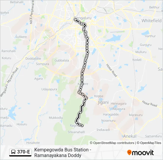 370-E Bus Line Map