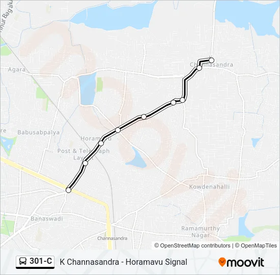 301-C Bus Line Map