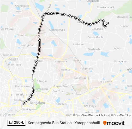280-L Bus Line Map