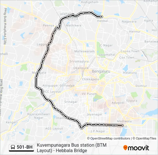 501-BH Bus Line Map