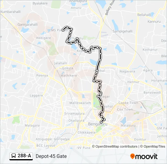 288-A Bus Line Map