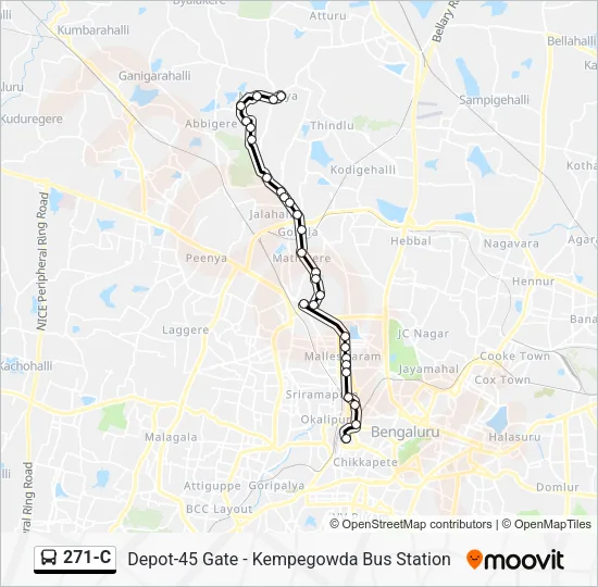 271-C Bus Line Map